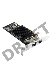 Сетевой адаптер ExeGate EXE-X550-T2 (PCI-E x8 v3.0, порты 2xRJ45 (медные), 10Gb/s (10/5/2.5/1Gb/s, 100Mb/s), Server NIC Intel Chipset X550)