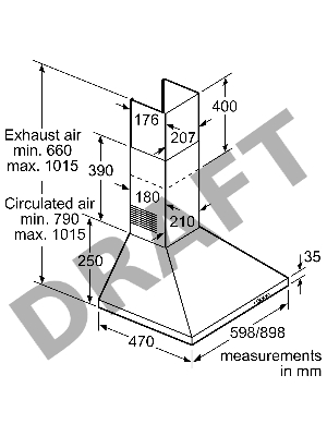 Вытяжка для настенного монтажа SIEMENS iQ100 LC64PCC50M, ширина 60см, нержавеющая сталь