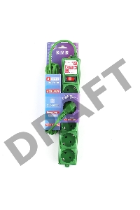 Фильтр-удл. Power Cube PC 3м 5р, зел. 10А/2,2кВт