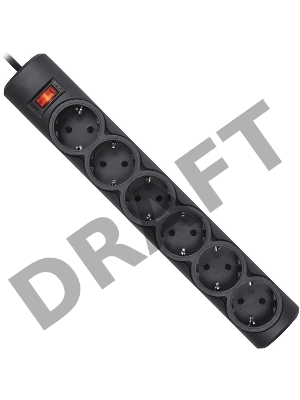 Сетевой фильтр Defender DFS 155 / 6 розеток / чёрный / 5.0 м