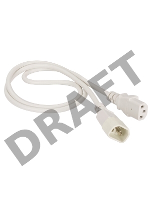 Шнур питания C13-C14, 3х0.75, 220В, 10А, белый, 3 метра