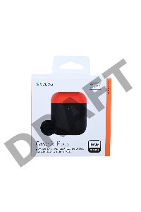 Силиконовый чехол для AirPods, двухцветный (черный/красный), Deppa