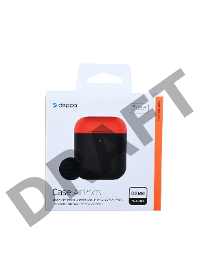 Силиконовый чехол для AirPods, двухцветный (черный/красный), Deppa
