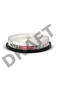 Диск DVD+R Mirex 8.5 Gb, 8x, Cake Box (10), Ink Printable, Dual Layer (10/300)