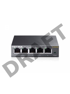 Сетевой коммутатор  TP-Link SMB TL-SG105E 5-Port Gigabit Desktop Easy Smart Switch, 5 10/100/1000Mbps RJ45 ports, MTU/Port/Tag-based VLAN, QoS, IGMP Snooping