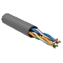 Кабель связи витая пара U/UTP, кат.5E, 4 пары 24AWG solid, 305м, ПВХ, серый