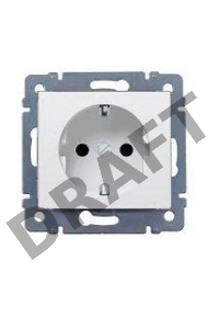 Розетка Cariva  2К+З, 16А 250В~, Слоновая кость