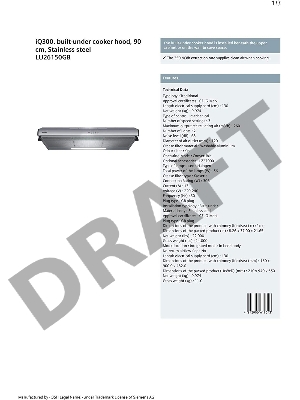 Вытяжка для настенного монтажа SIEMENS iQ300 LU26150GB, ширина 90см, нержавеющая сталь