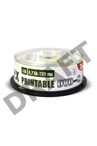 Диск DVD-R Mirex 4.7 Gb, 16x, Cake Box (25), Ink Printable (25/300)