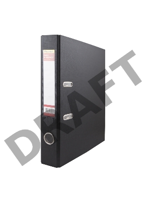 Регистратор картонный с PVC покрытием 355020-01 50мм, без окантовки, карман на корешке, цв. черный,