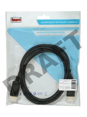 Кабель аудио-видео Buro V.1.2 DisplayPort (m)/DisplayPort (m) 2м. Позолоченные контакты черный (BHP DPP_1.2-2)