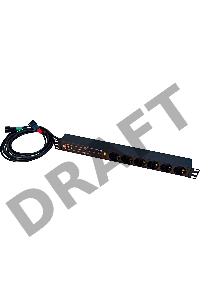 Устройство автоматического ввода резервa стоечного исполнения Elemy, ATS, 220В, 8A,Вход C14 x 2, Выход (6) Schuko