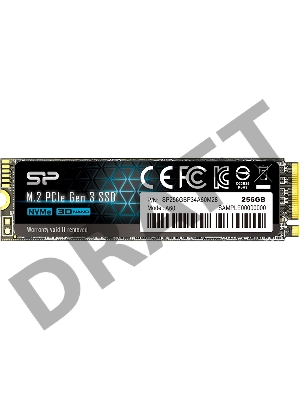 Твердотельный диск 256GB Silicon Power P34A60, M.2 2280, PCI-E 3x4 [R/W - 2200/1600 MB/s]