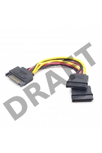Кабель питания SATA Cablexpert CC-SATAM2F-01, 15pin (M)/2x15pin(F), на 2 SATA устр, 15см