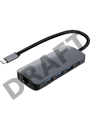 Кабель-адаптер USB3.1 Type-CM-->HDMI 4K*60Hz +3USB3.1(10Гбс)+RJ45+TF+SD+PD VCOM <CU4641>