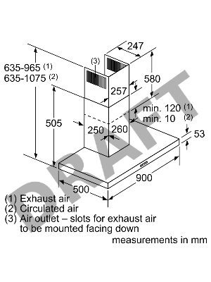 Вытяжка для настенного монтажа SIEMENS iQ300 LC97BHM50B, ширина 90см, нержавеющая сталь