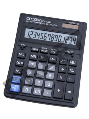 Калькулятор бухгалтерский Citizen SDC-554 S черный 14-разр.