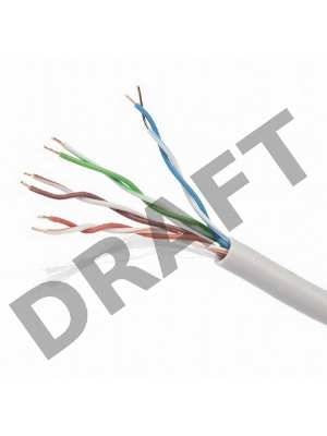 Кабель Cablexpert, UTP5e, 4 пары, 0.48 мм, медь, однож., 100 м, Fluke Test, серый