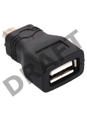 Адаптер переходник mini USB AM / AF USB 2.0 GCR GC-UAF2M5, пакет