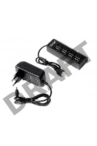 Концентратор USB 2.0 Gembird UHB-U2P4-02 с подсветкой и выключателем, 4 порта, блистер