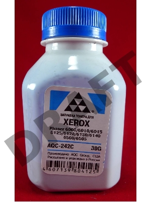 Тонер XEROX Phaser 6000/6010/6015/6125/6128/6130/6140/6500/6505 Cyan, (фл.30г.) AQC фас. России