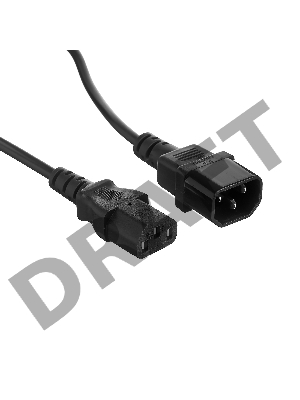 Кабель монитор-компьютер (UPS->уст-во) ExeGate Power EC-1,8P (С13->С14) VDE-250V-3*0,75-CU,10A, 1.8м