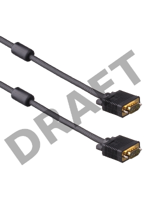 Кабель монитор - SVGA card (15M -15M)  3м 2 фильтра Exegate позолоченные контакты,  экранирование