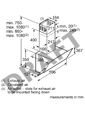 Вытяжка для настенного монтажа SIEMENS iQ300 LC66KAJ60M, ширина 60см, черный
