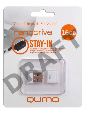 Флэш Диск QUMO 16GB NANO QM16GUD-NANO-W White