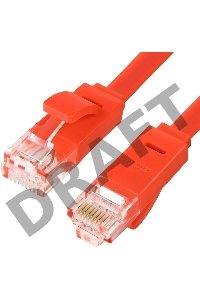 Патч-корд Greenconnect PROF плоский прямой 5.0m, UTP медь кат.6, красный, позолоченные контакты, 30 AWG, GCR-LNC624-5.0m, ethernet high speed 10 Гбит/с, RJ45, T568B Greenconnect Патч-корд PROF плоский прямой 5.0m, UTP медь кат.6, красный, позолоченные кон