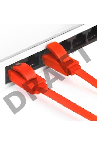 Патч-корд Greenconnect PROF плоский прямой 5.0m, UTP медь кат.6, красный, позолоченные контакты, 30 AWG, GCR-LNC624-5.0m, ethernet high speed 10 Гбит/с, RJ45, T568B Greenconnect Патч-корд PROF плоский прямой 5.0m, UTP медь кат.6, красный, позолоченные кон