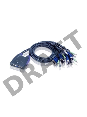 Переключатель электронный ATEN PETITE 4 PORT USB KVM SWITCH W/2.5M W/1.