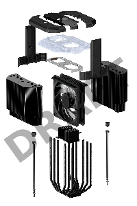 Кулер для процессора Cooler Master CPU Cooler MasterAir MA620M, 650-2000 RPM, 200W, ARGB LED fan, ARGB LED controller, Full Socket Support
