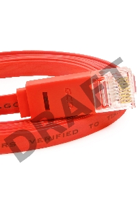 Патч-корд Greenconnect PROF плоский прямой 5.0m, UTP медь кат.6, красный, позолоченные контакты, 30 AWG, GCR-LNC624-5.0m, ethernet high speed 10 Гбит/с, RJ45, T568B Greenconnect Патч-корд PROF плоский прямой 5.0m, UTP медь кат.6, красный, позолоченные кон