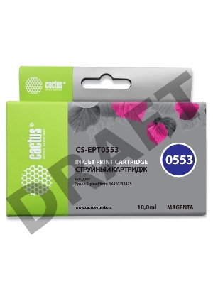 Картридж струйный Cactus CS-EPT0553 пурпурный для Epson Stylus RX520/Stylus Photo R240 (10ml)