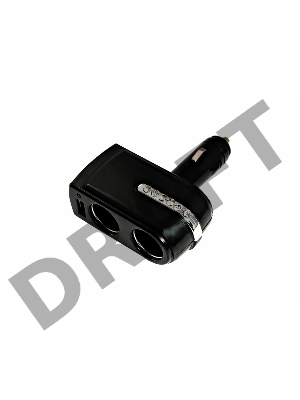 Разветвитель автоприкуривателя 2 гнезда 1хUSB (5 V 1000 mA) REXANT