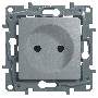 Розетка 2К на винтах, защ. шт., алюминий ETIKA 