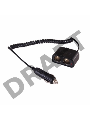 Разветвитель автоприкуривателя 2 гнезда шнур спираль 1.5 м REXANT