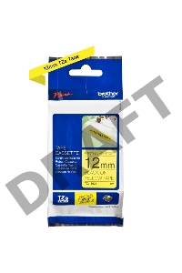 Наклейка ламинированная повышенной адгезии Brother TZES-631 (12мм/8м, черн/желт)