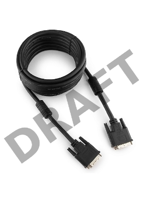 Кабель DVI-D dual link Gembird/Cablexpert CC-DVI2-BK-15, 25M/25M, 4.5м, черный, экран, феррит.кольца, пакет