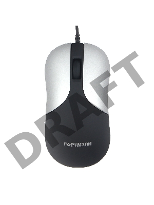 Мышь Гарнизон GM-215, USB, чип- Х, черный/серый, soft touch1000 DPI, 2кн.+колесо-кнопка