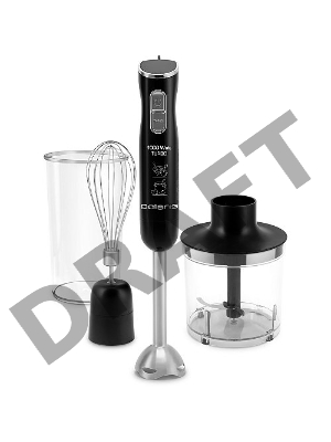 Блендер погружной Polaris PHB 1072, 1000Вт, ножка металл, 2ск+турбо, измельчитель 0,5л, мерный стакан 0,6л, венчик низкий уровень шума.