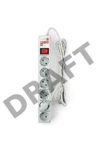 Фильтр-удлинитель Power Cube 3,0 м 6 розеток (серый) 10А/2,2кВт