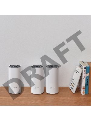 Домашняя Mesh Wi-Fi система TP-Link Deco E4 (3-Pack), 1167Мбит/с (5 ГГц: до 867 Мбит/с + 2,4 ГГц: до 300 Мбит/с),  2 порта 100 Мбит/с, 2 встроенные антенны на каждом модуле Deco