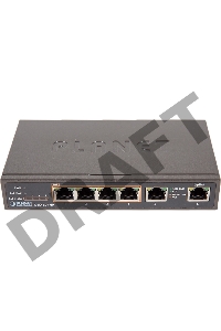 GSD-604HP неуправляемый PoE коммутатор 4-Port 10/100/1000T 802.3at POE + 2-Port 10/100/1000T Desktop Switch (55W POE Budget, External Power Supply)