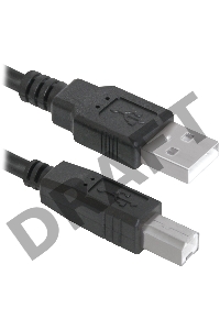 Кабель Defender USB04-06p.bag  Кабель USB 2.0  для соед. 1.8м AM/BM , пакет  (83763)