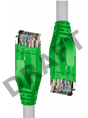 Патч-корд прямой 0.5m UTP кат.5e, серый, зеленые коннекторы, 24 AWG, литой, ethernet high speed 1 Гбит/с, RJ45, T568B