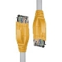 Патч-корд прямой 1.0m UTP кат.5e, серый, желтые коннекторы, 24 AWG, литой, ethernet high speed 1 Гбит/с, RJ45, T568B