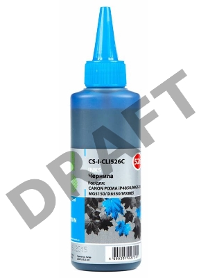 Чернила Cactus CS-I-CLI526C голубой (100мл) CANON PIXMA iP4850/MG5250/MG5150/iX6550