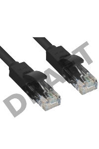 Патч-корд Greenconnect прямой 4.0m UTP кат.5e, черный, позолоченные контакты, 24 AWG, литой, Greenconnect-LNC06-4.0m, ethernet high speed 1 Гбит/с, RJ45, T568B Greenconnect Патч-корд прямой 4.0m UTP кат.5e, черный, позолоченные контакты, 24 AWG, литой, Gr